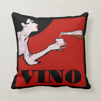 Vino Lady Throw Pillow