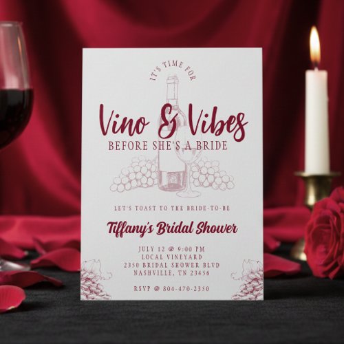 Vino & Vibes Bridal Shower Invitation