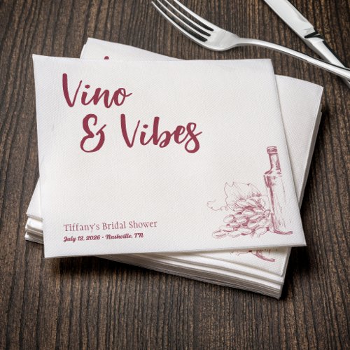 Vino & Vibes Bridal Shower Napkins