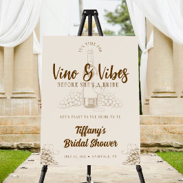 Vino & Vibes Tan Brown Bridal Shower Foam Board