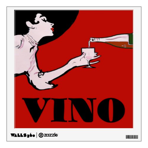 VINO_Vintage Style Lady Poster Wall Decal
