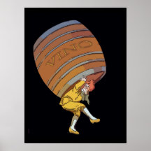 Vino Wine Barrel Poster