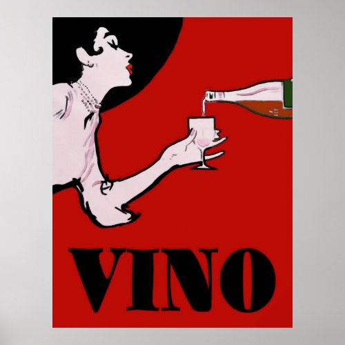 Vino_ Wine Vintage Lady Posters