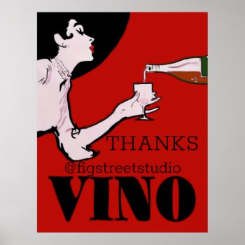 Vino- Wine Vintage Lady Posters  Edit Text  Person Poster by figstreetstudio at Zazzle