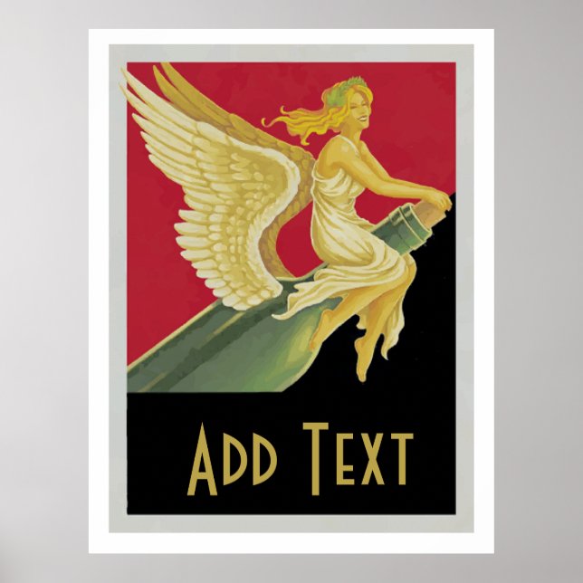 Vino- Wine Vintage Posters, add text personalize Poster (Front)