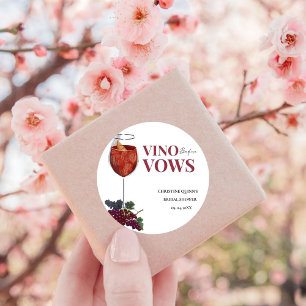 Vinow before vows WIne Tasting bridal shower Classic Round Sticker
