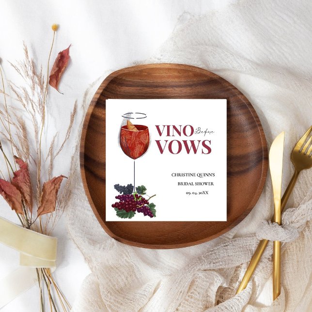 Vinow before vows WIne Tasting bridal shower Napkins (Creator Uploaded)