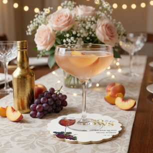 Vinow before vows WIne Tasting bridal shower Paper Coaster