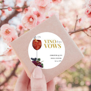 Vinow before vows WIne Tasting bridal shower Square Sticker