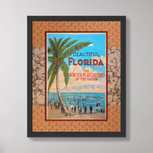 VINT 'RECYCLED ART' PRINT 1920 FLORIDA TOURISM