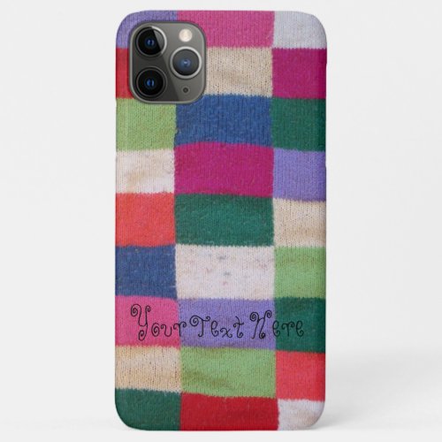 vintaage colorful knitted patchwork squares fun iPhone 11 pro max case