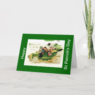 Vintaeg car, Happy St Patricks Day Card
