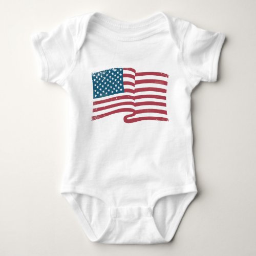 Vintag American flag Baby Bodysuit