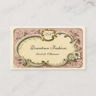Vintag French Pink Scroll Business Card