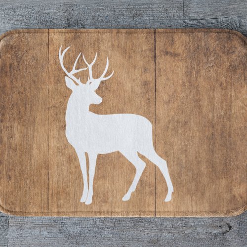 Vintaga Beauty Wood  Deer  Bath Mat