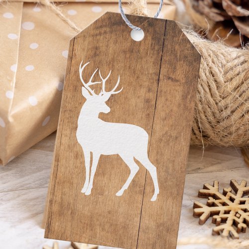 Vintaga Beauty Wood  Deer  Gift Tags