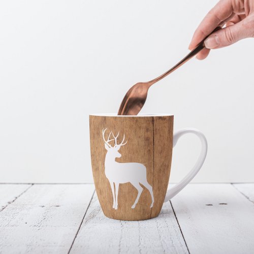 Vintaga Beauty Wood  Deer  Latte Mug