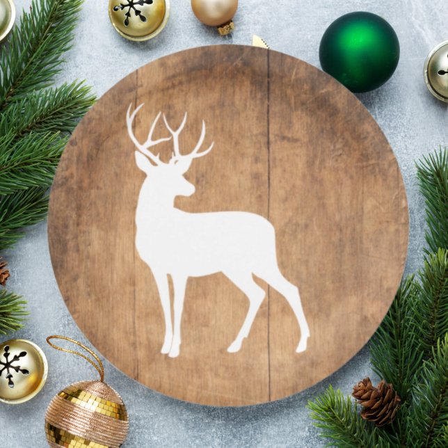 Vintaga Beauty Wood & Deer  Paper Plates (Creator Uploaded)
