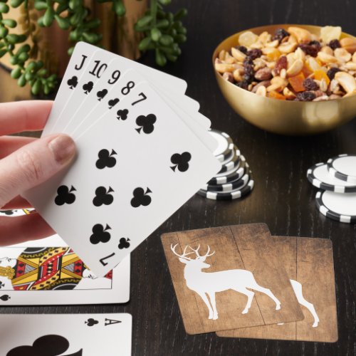 Vintaga Beauty Wood  Deer  Poker Cards