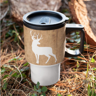 WHITETAIL DEER BLACK 20oz COFFEE MUG