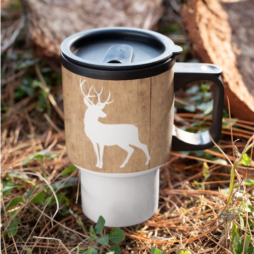 Vintaga Beauty Wood  Deer  Travel Mug
