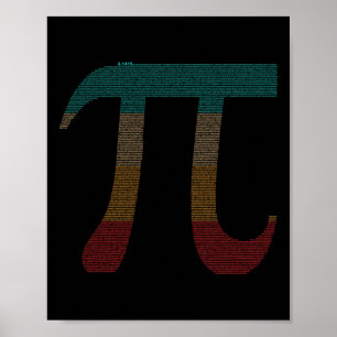 Vintage 10000 Digits Pi Sign - Math Mathematics - 