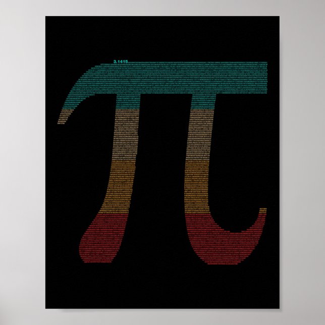 Vintage 10000 Digits Pi Sign - Math Mathematics -  (Front)