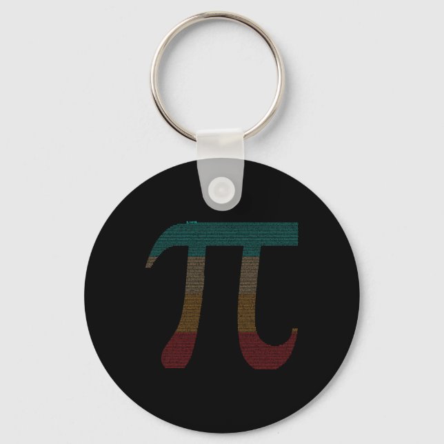 Vintage 10000 Digits Pi Sign - Math Mathematics -  Keychain (Front)