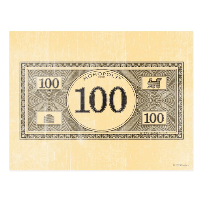 Vintage 100 Dollar Bill Post Card