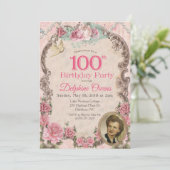 Vintage 100th Centenarian  Birthday Invitation (Standing Front)