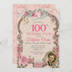 Vintage 100th Centenarian  Birthday Invitation