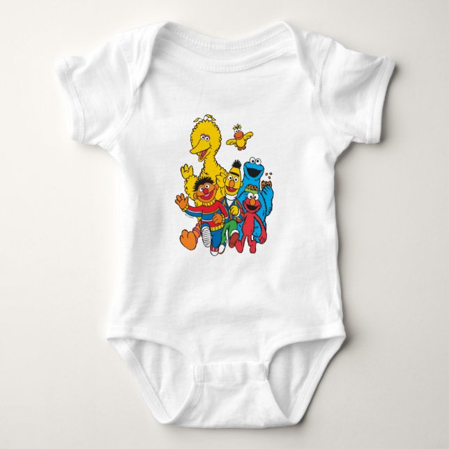 Vintage 123 Sesame Street  Baby Bodysuit (Front)