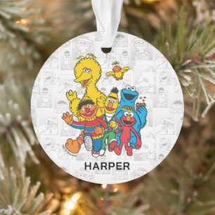 Vintage 123 Sesame Street   Name & Photo Ornament