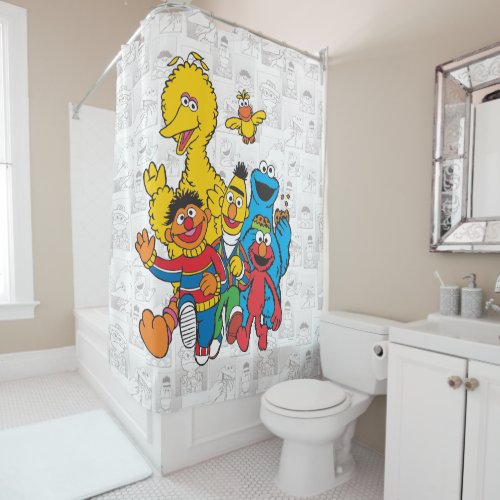 Vintage 123 Sesame Street Shower Curtain