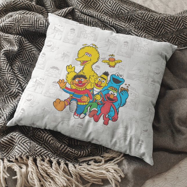 Vintage 123 Sesame Street Throw Pillow (Creator Uploaded)