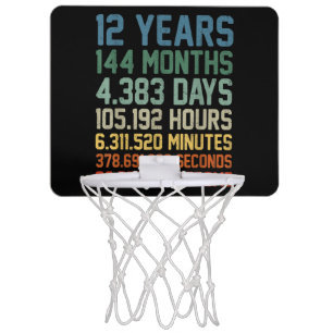 Vintage 12th Birthday Gift 12 Years Old Mini Basketball Hoop
