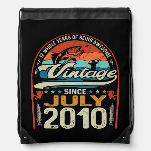 Vintage 12th Birthday July 2010 12 Year Old Drawstring Bag