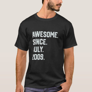 Vintage 13th Birthday Awesome Since July 2009 13 Y T-Shirt