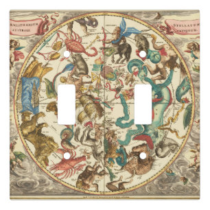 Vintage 1660 Southern Hemisphere Star Map Light Switch Cover