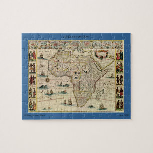 Vintage 1660's Africa Map by Willem Janszoon Blaeu Jigsaw Puzzle