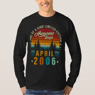 Vintage 16 Th Birthday Awesome Since April 2006 Ep T-Shirt