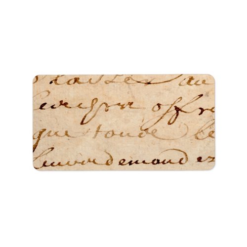 Vintage 1700s French Letters Antique Tan Paper Label