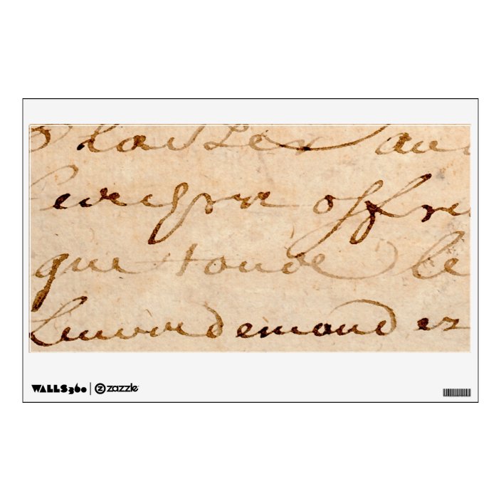 Vintage 1700s French Letters Antique Tan Paper Wall Decal Zazzle Com