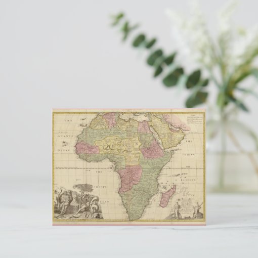 Vintage 1725 Africa Map Postcard Zazzle