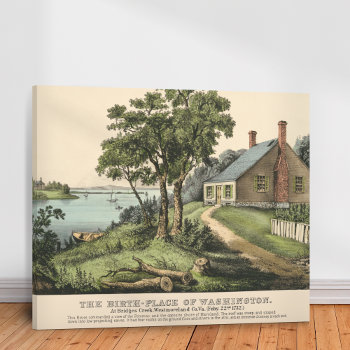 Vintage 1732 Birthplace Of George Washington Canvas Print by VintageSketch at Zazzle