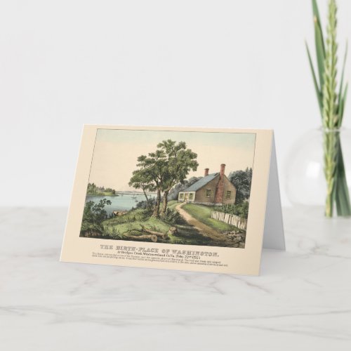 Vintage 1732 Birthplace of George Washington Note Card