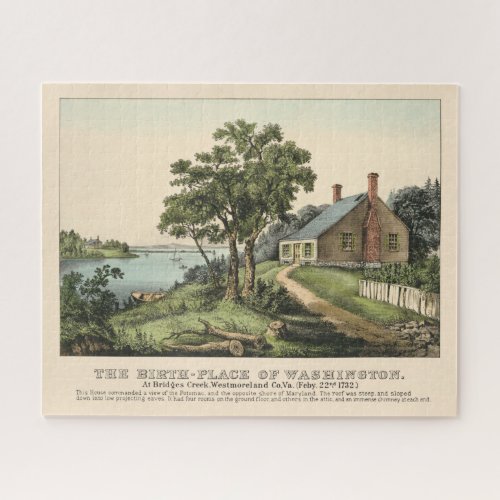 Vintage 1732 Birthplace of George Washington Print Jigsaw Puzzle