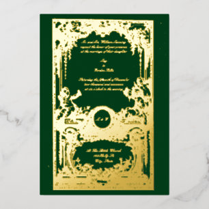 Vintage 1755 French Baroque Rococo Wedding Foil Invitation