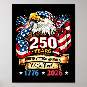 Vintage 1776-2026 americans 4th of july 250 years poster