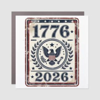 Vintage 1776 2026 Patriotic Eagle Car Magnet